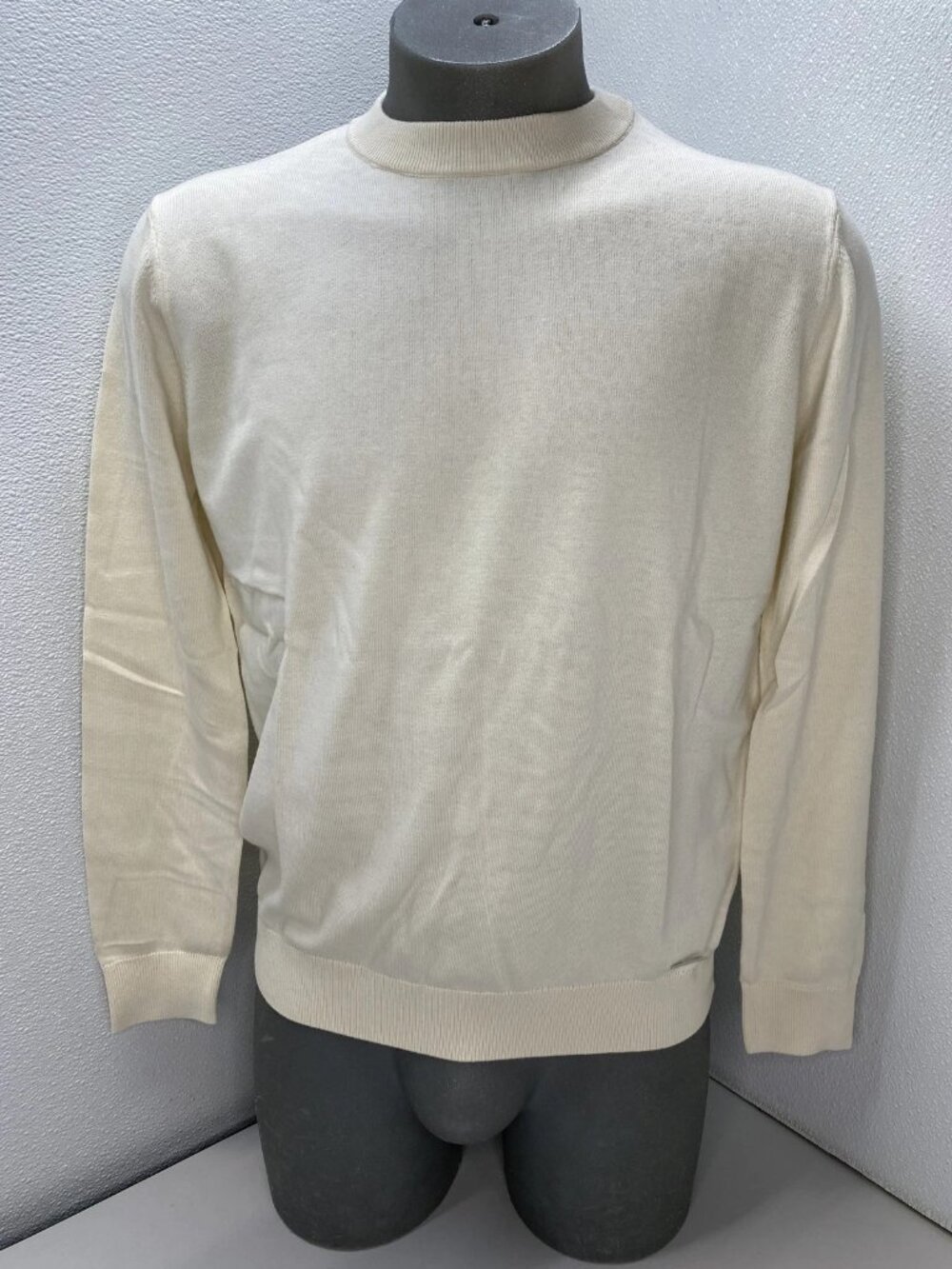 Icon Amsterdam Mens Sweater Oat Milk Beige Size L The Santoni Crewneck Pullover